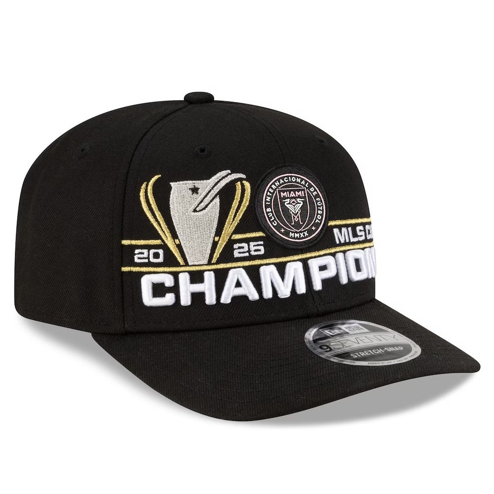 New Era Inter Miami 2025 MLS Cup Champions 9SEVENTY Black Snapback Hat Cap